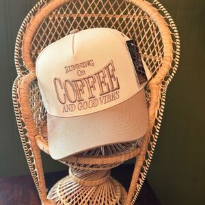Beige 'Running on Coffee and Good Vibes' Cap